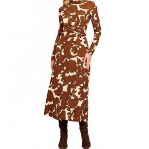 Elegant Brown Floral Mini Dress